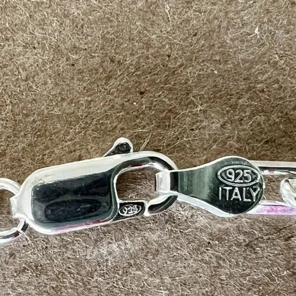 SUNDANCE $138 NEW 7" Sterling Silver Italy Paperclip 925 Link Bracelet Ladies - Picture 6 of 7